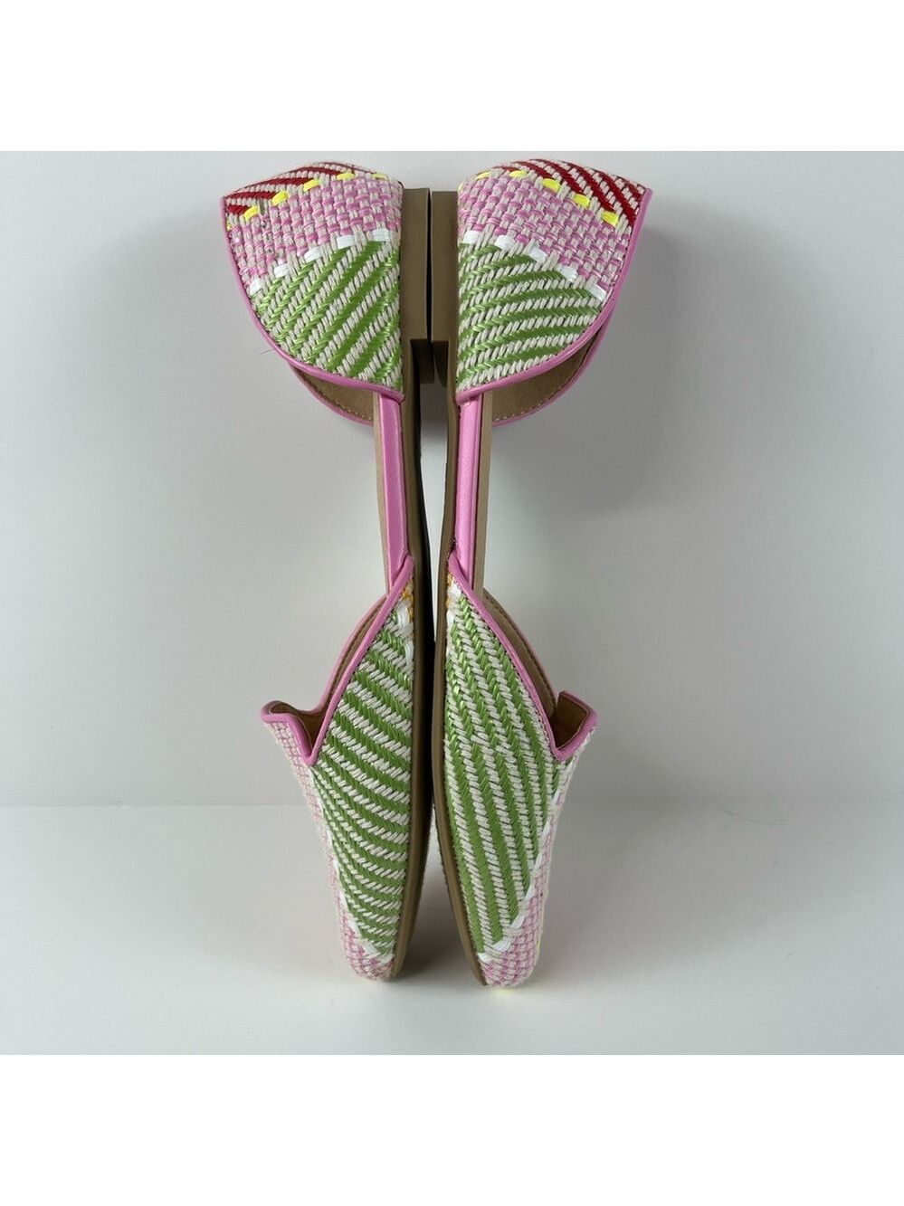 C Est 1946 Colorful Woven Multi Color Pointed Toe Flats size 10 New without Box - Picture 5 of 13